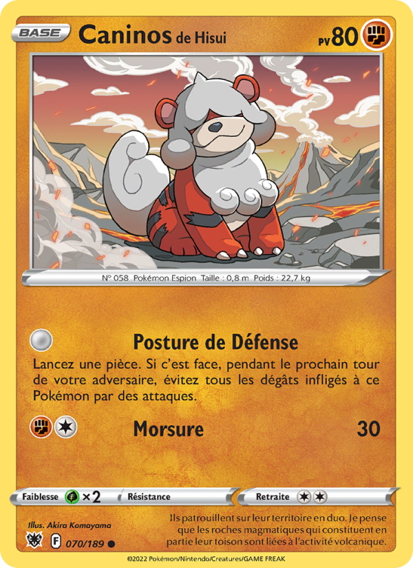 Caninos de Hisui 070 — Astres Radieux (French Pokémon TCG card)