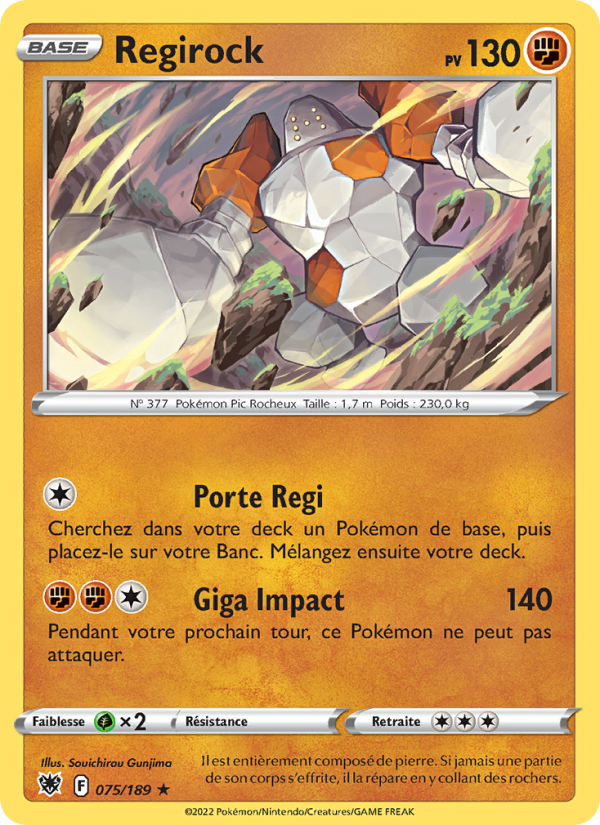Regirock 075 — Astres Radieux (French Pokémon TCG card)