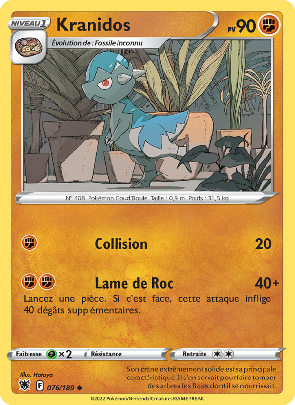 Kranidos 076 — Astres Radieux (French Pokémon TCG card)