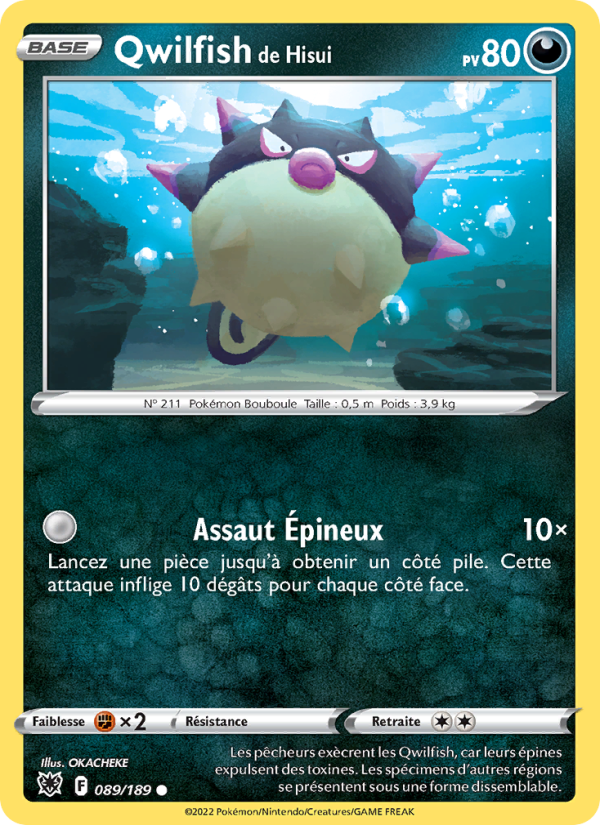 Qwilfish de Hisui 089 — Astres Radieux (French Pokémon TCG card)