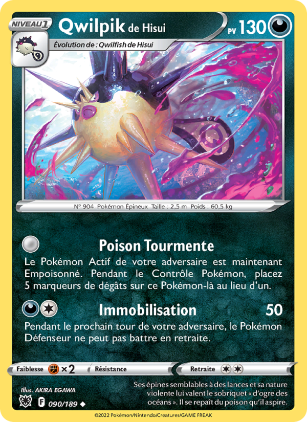 Qwilpik de Hisui 090 — Astres Radieux (French Pokémon TCG card)
