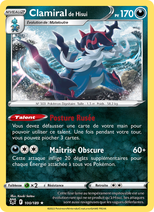 Clamiral de Hisui 100 — Astres Radieux (French Pokémon TCG card)