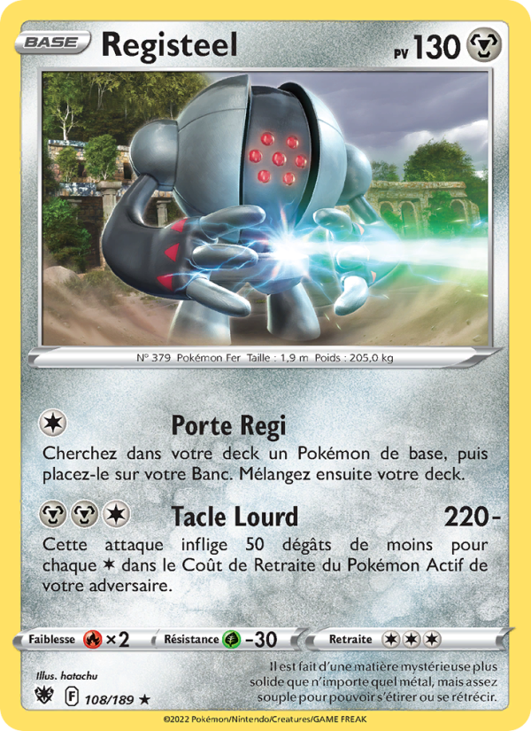 Registeel 108 — Astres Radieux (French Pokémon TCG card)
