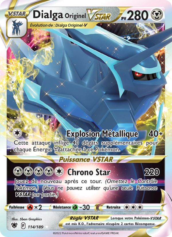Dialga Originel VSTAR 114 — Astres Radieux (French Pokémon TCG card)