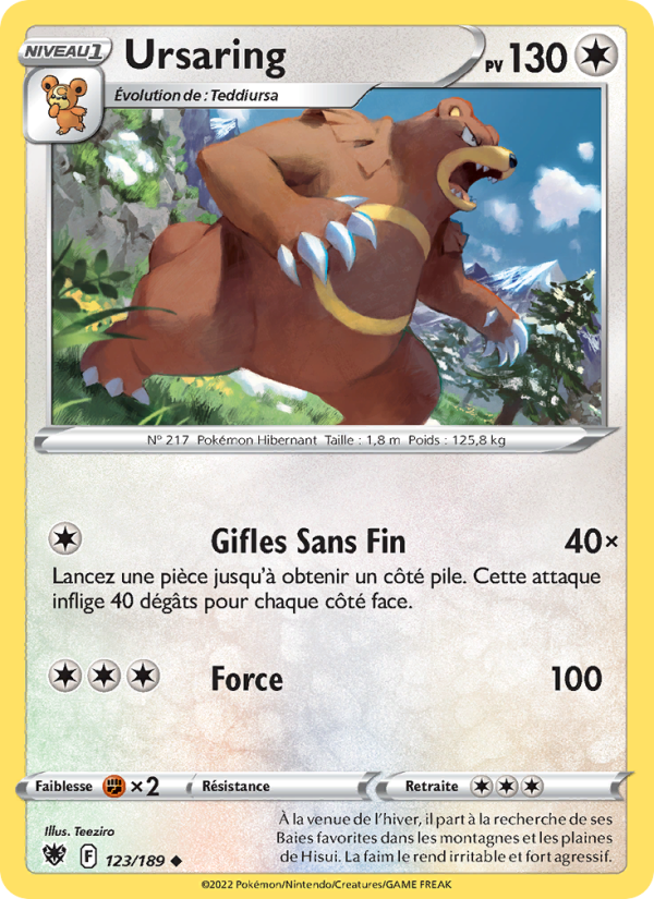 Ursaring 123 — Astres Radieux (French Pokémon TCG card)