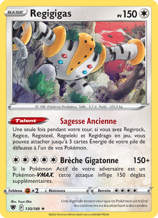 Regigigas 130 — Astres Radieux (French Pokémon TCG card)