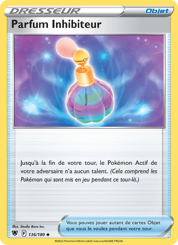 Parfum Inhibiteur 136 — Astres Radieux (French Pokémon TCG card)