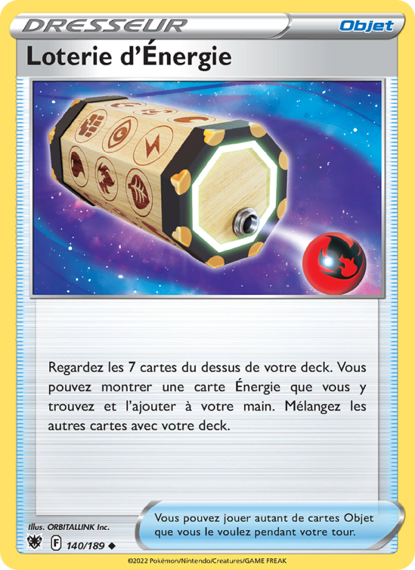 Loterie d'Énergie 140 — Astres Radieux (French Pokémon TCG card)