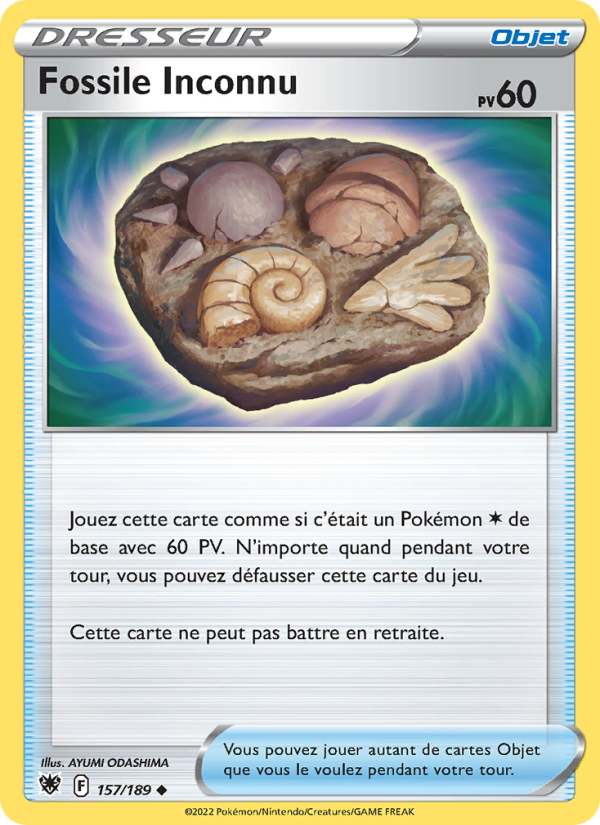 Fossile Inconnu 157 — Astres Radieux (French Pokémon TCG card)