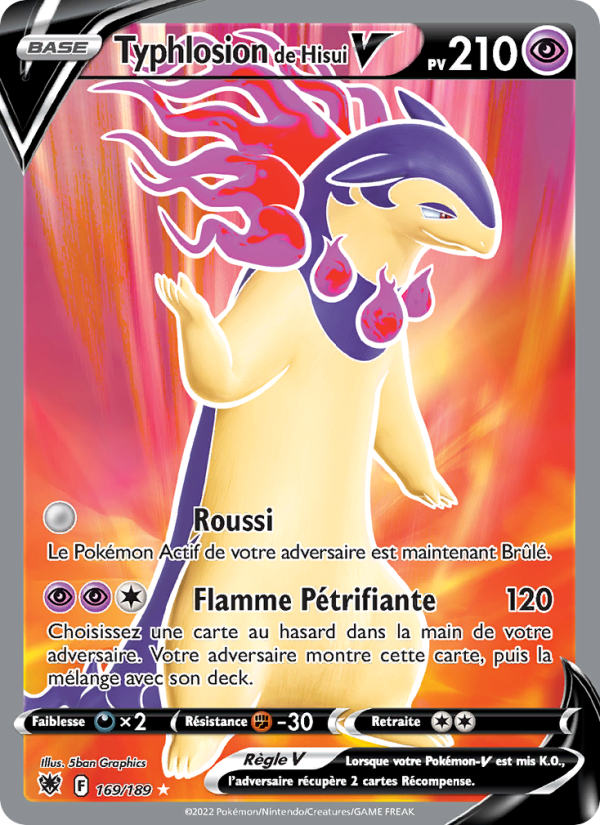 Typhlosion de Hisui V 169 — Astres Radieux (French Pokémon TCG card)