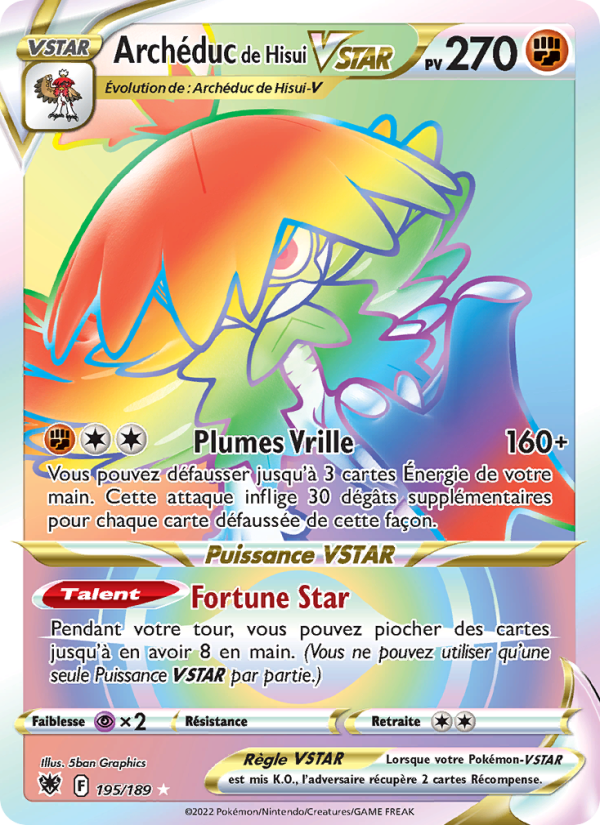 Archéduc de Hisui VSTAR 195 — Astres Radieux (French Pokémon TCG card)