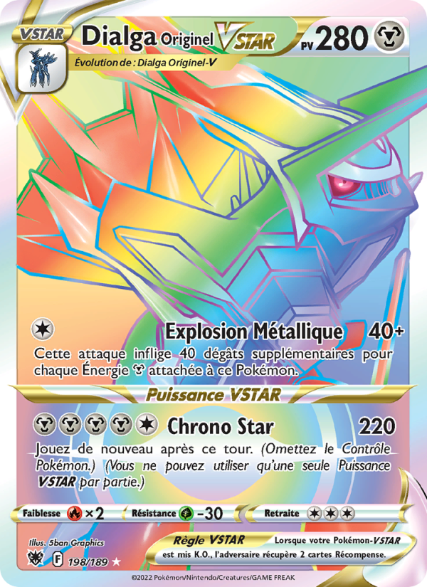 Dialga Originel VSTAR 198 — Astres Radieux (French Pokémon TCG card)