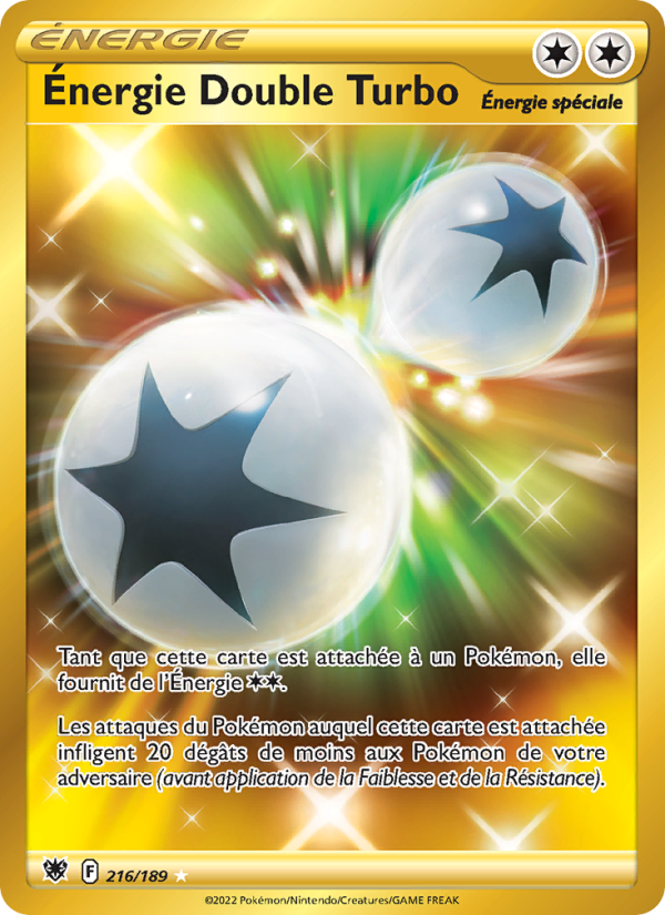 Énergie Double Turbo 216 — Astres Radieux (French Pokémon TCG card)