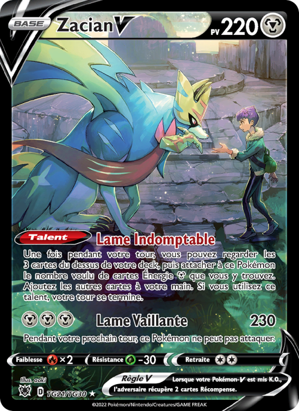 Zacian V TG21 — Astres Radieux (French Pokémon TCG card)