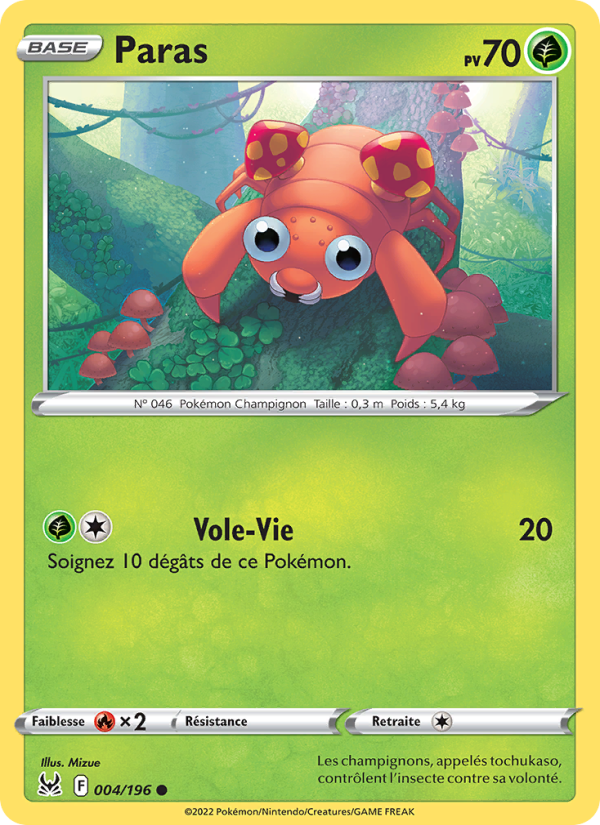 Paras 004 — Origine Perdue (French Pokémon TCG card)