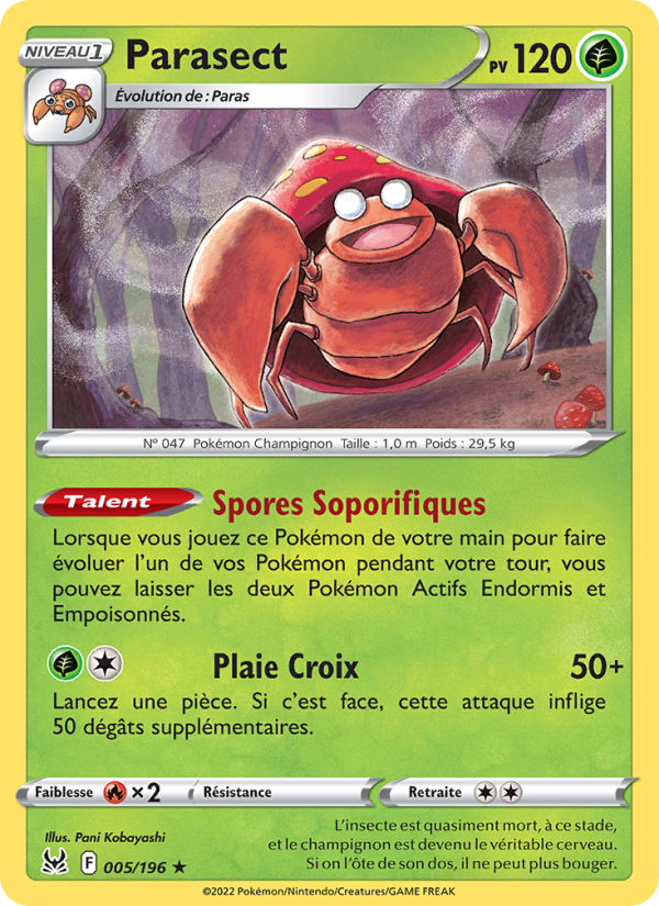 Parasect 005 — Origine Perdue (French Pokémon TCG card)