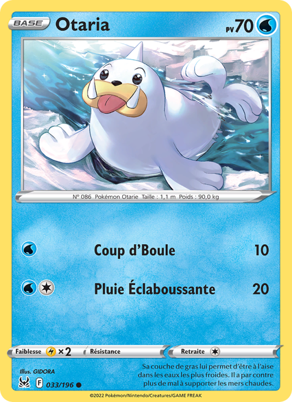Otaria 033 — Origine Perdue (French Pokémon TCG card)