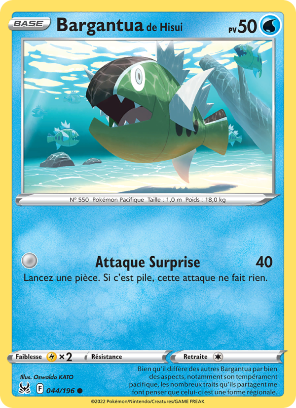 Bargantua de Hisui 044 — Origine Perdue (French Pokémon TCG card)