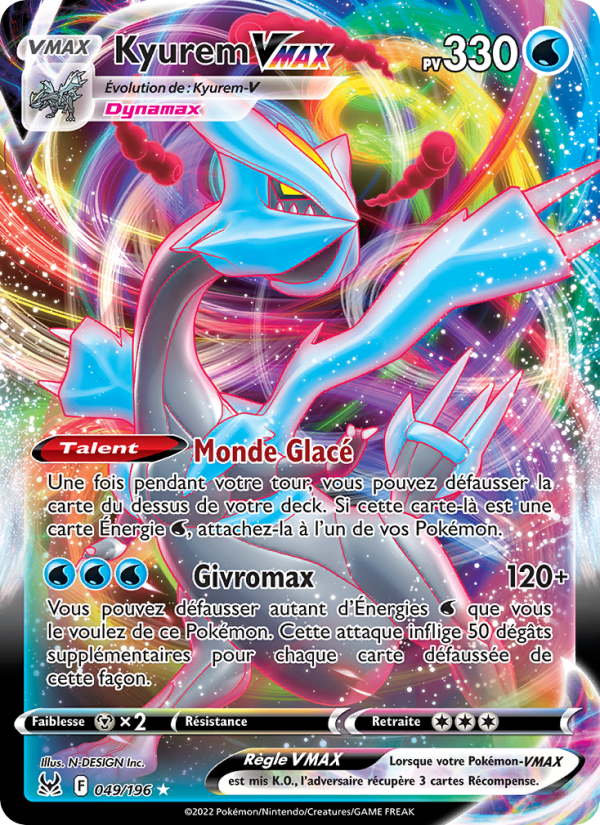 Kyurem VMAX 049 — Origine Perdue (French Pokémon TCG card)