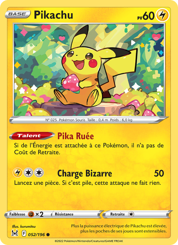 Pikachu 052 — Origine Perdue (French Pokémon TCG card)
