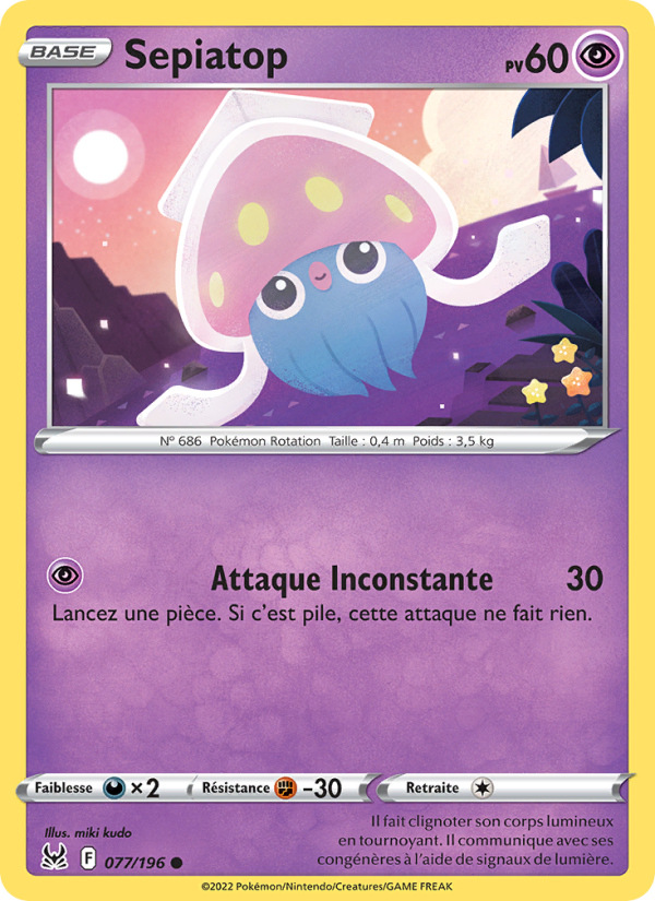 Sepiatop 077 — Origine Perdue (French Pokémon TCG card)