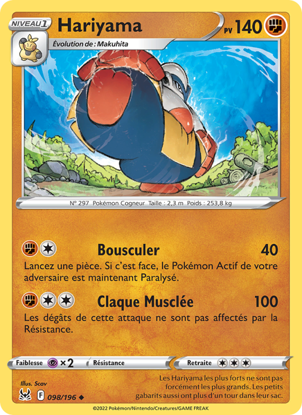 Hariyama 098 — Origine Perdue (French Pokémon TCG card)