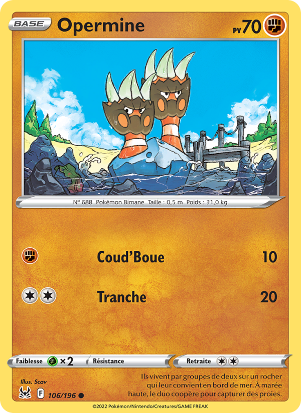 Opermine 106 — Origine Perdue (French Pokémon TCG card)