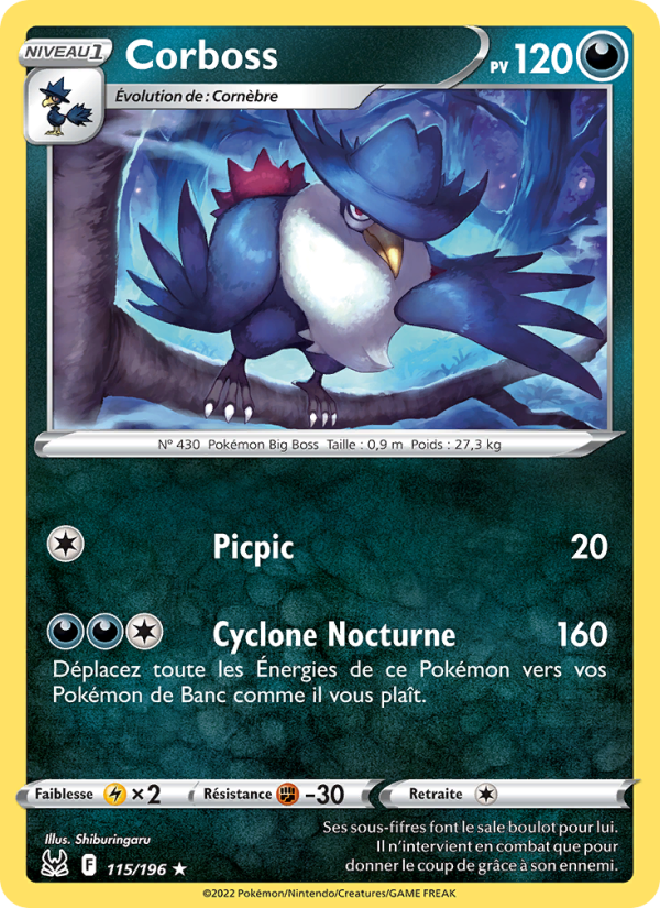 Corboss 115 — Origine Perdue (French Pokémon TCG card)