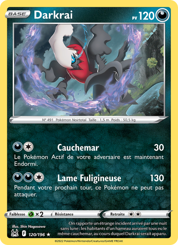 Darkrai 120 — Origine Perdue (French Pokémon TCG card)