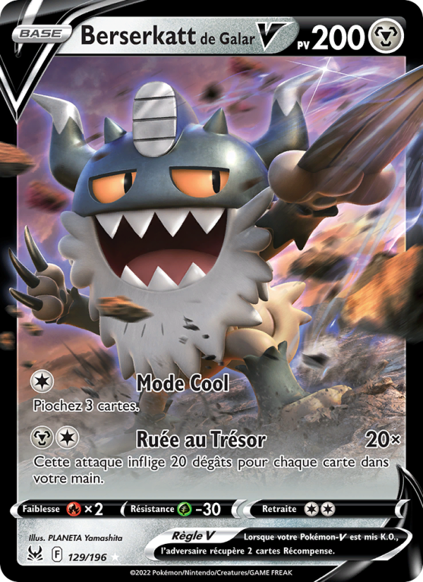 Berserkatt de Galar V 129 — Origine Perdue (French Pokémon TCG card)