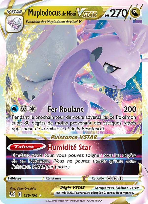 Muplodocus de Hisui VSTAR 136 — Origine Perdue (French Pokémon TCG card)
