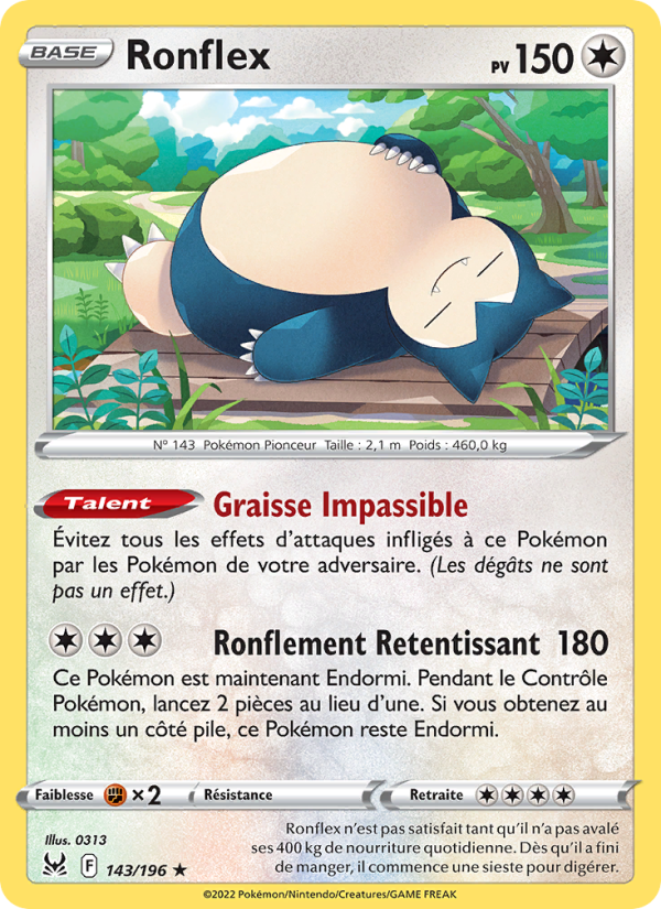 Ronflex 143 — Origine Perdue (French Pokémon TCG card)