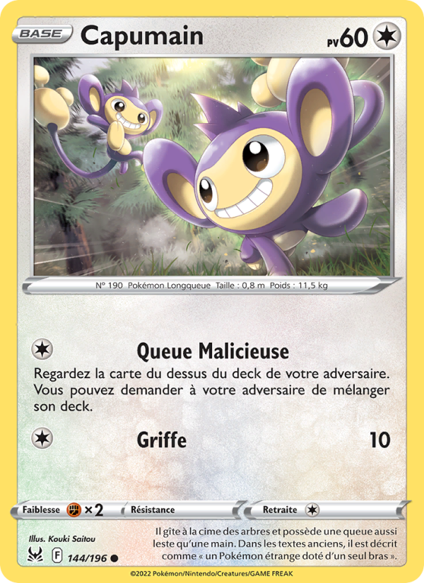 Capumain 144 — Origine Perdue (French Pokémon TCG card)