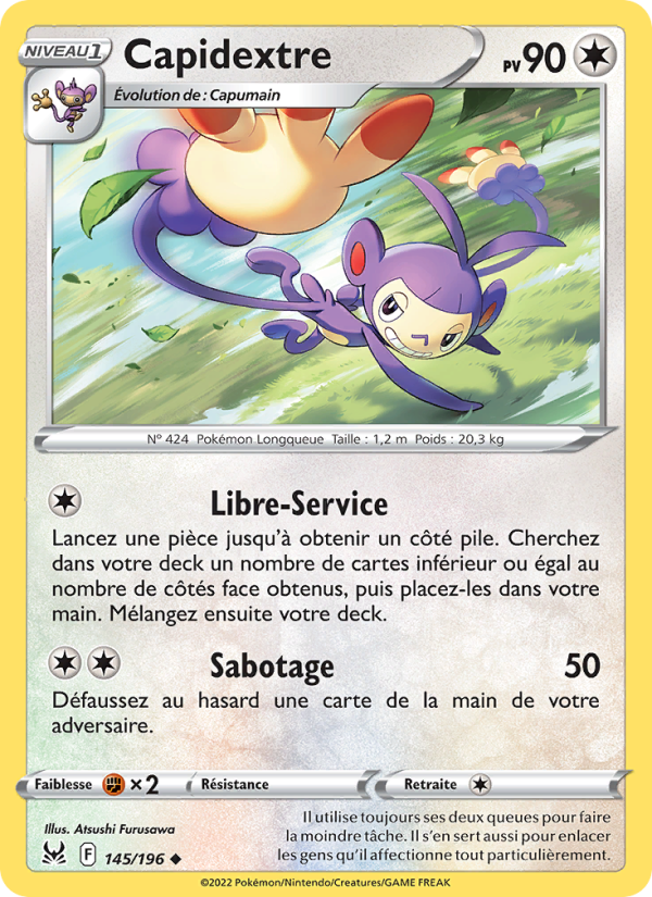 Capidextre 145 — Origine Perdue (French Pokémon TCG card)
