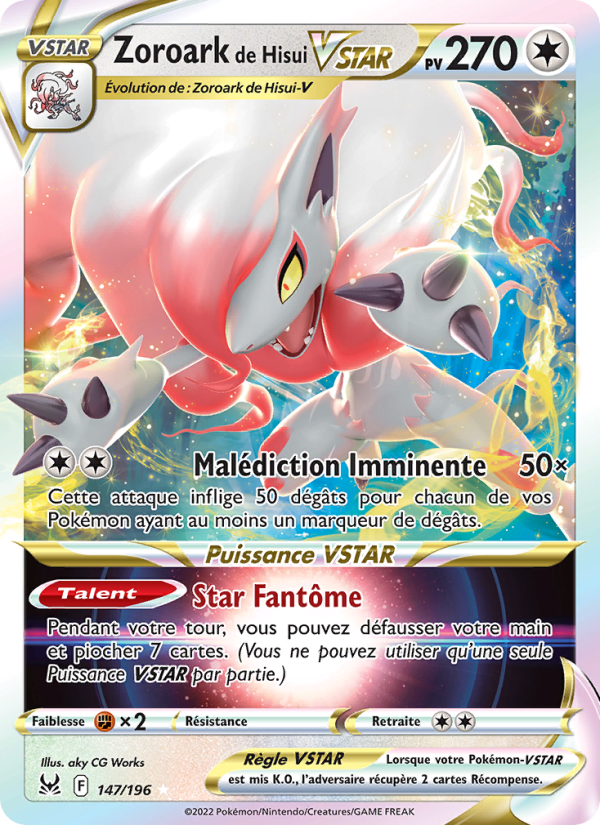 Zoroark de Hisui VSTAR 147 — Origine Perdue (French Pokémon TCG card)
