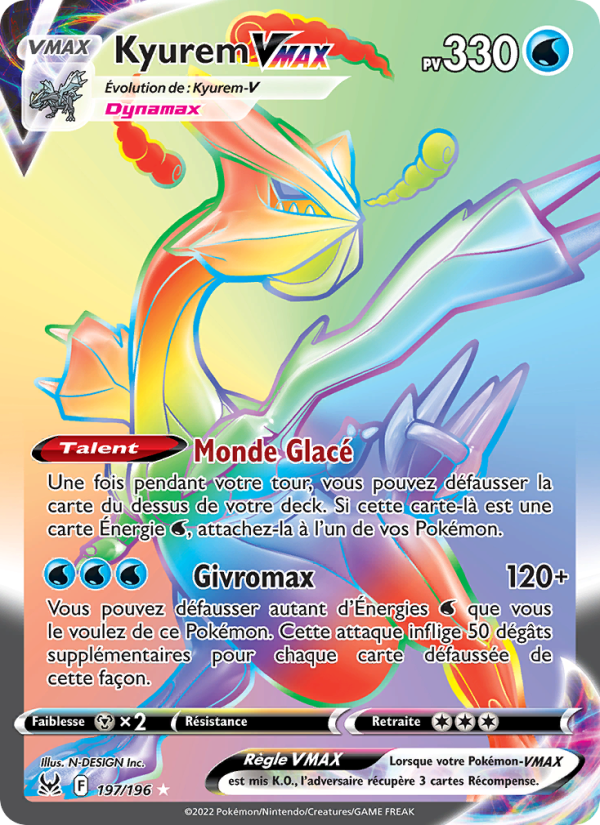 Kyurem VMAX 197 — Origine Perdue (French Pokémon TCG card)