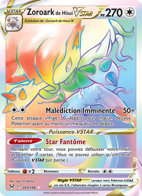 Zoroark de Hisui VSTAR 203 — Origine Perdue (French Pokémon TCG card)