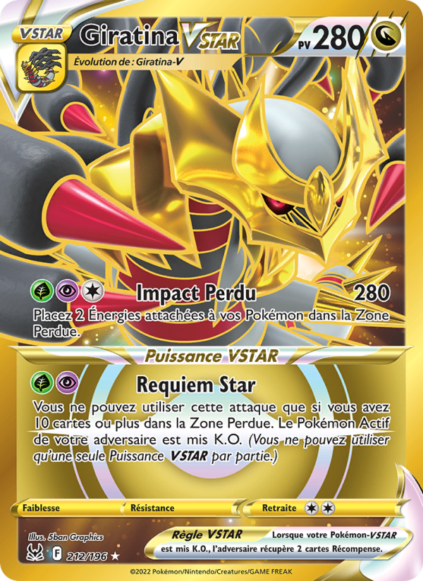 Giratina VSTAR 212 — Origine Perdue (French Pokémon TCG card)