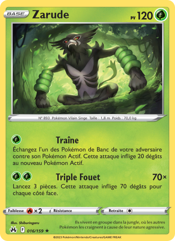 Zarude 016 — Zénith Suprême (French Pokémon TCG card)