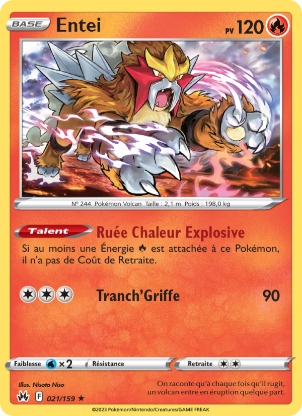 Entei 021 — Zénith Suprême (French Pokémon TCG card)