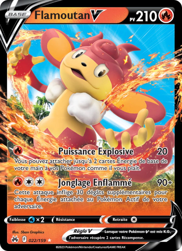 Flamoutan V 022 — Zénith Suprême (French Pokémon TCG card)