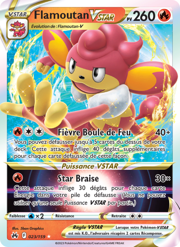 Flamoutan VSTAR 023 — Zénith Suprême (French Pokémon TCG card)