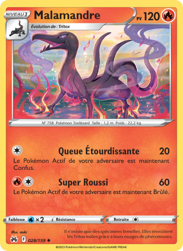 Malamandre 028 — Zénith Suprême (French Pokémon TCG card)