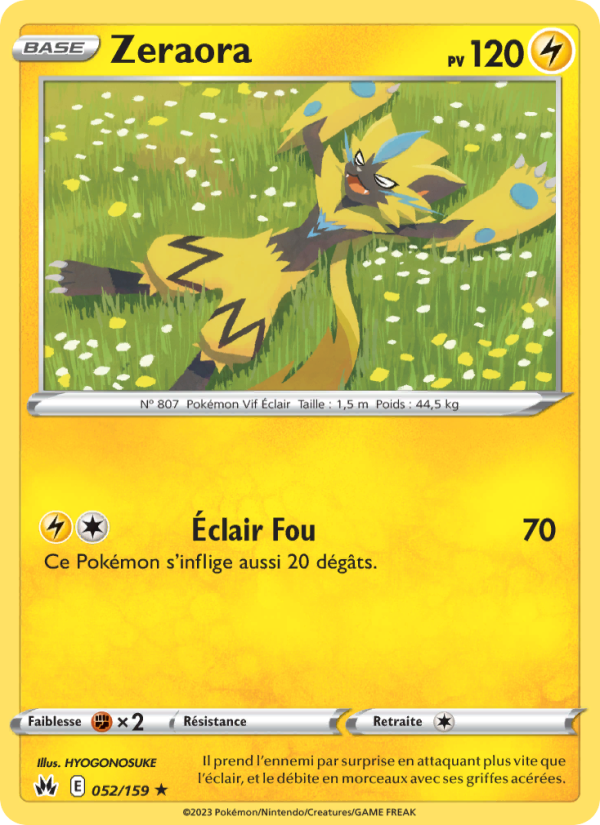 Zeraora 052 — Zénith Suprême (French Pokémon TCG card)