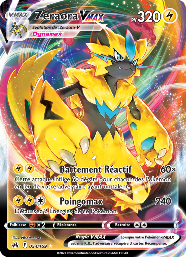 Zeraora VMAX 054 — Zénith Suprême (French Pokémon TCG card)