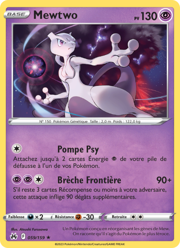 Mewtwo 059 — Zénith Suprême (French Pokémon TCG card)