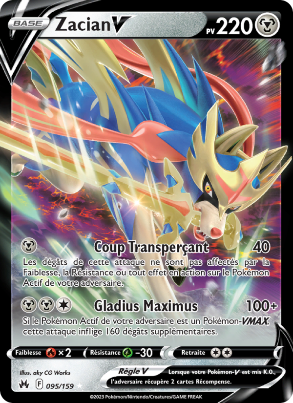 Zacian V 095 — Zénith Suprême (French Pokémon TCG card)