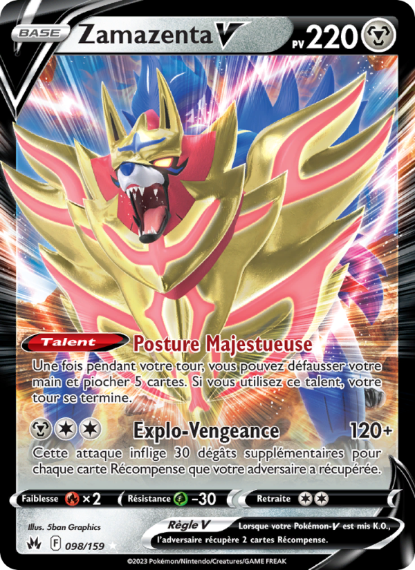 Zamazenta V 098 — Zénith Suprême (French Pokémon TCG card)