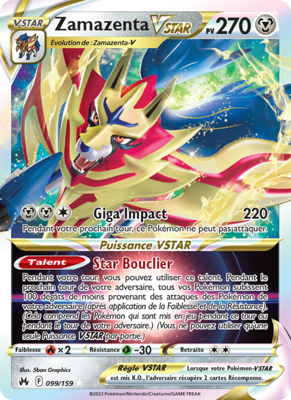 Zamazenta VSTAR 099 — Zénith Suprême (French Pokémon TCG card)