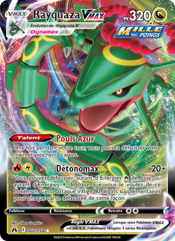 Rayquaza VMAX 102 — Zénith Suprême (French Pokémon TCG card)